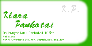 klara pankotai business card